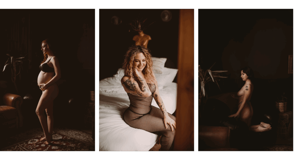 Published boudoir images from first marathon, single-light style that defined Helios aesthetic